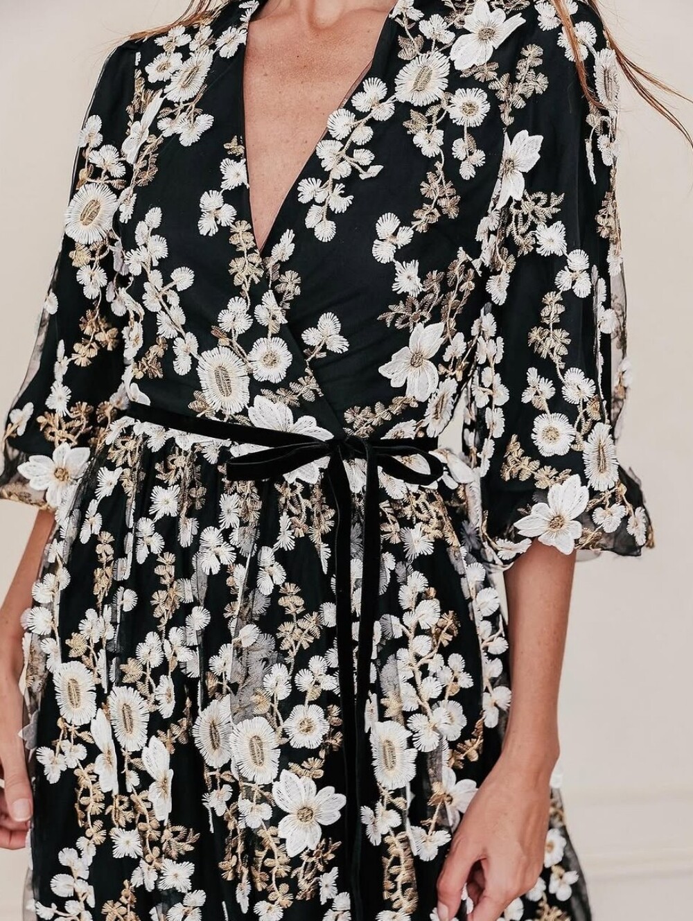 JESSAKAE Black Holly Plus Floral Midi Dress Sz 3X - Picture 4 of 11